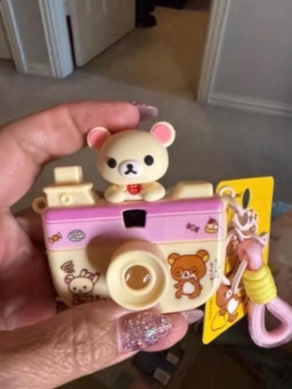 NWT Authentic Rilakkuma Kawaii Mini Camera Keychain with graphics